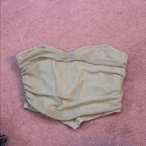 SHEIN Light Green Strapless Top